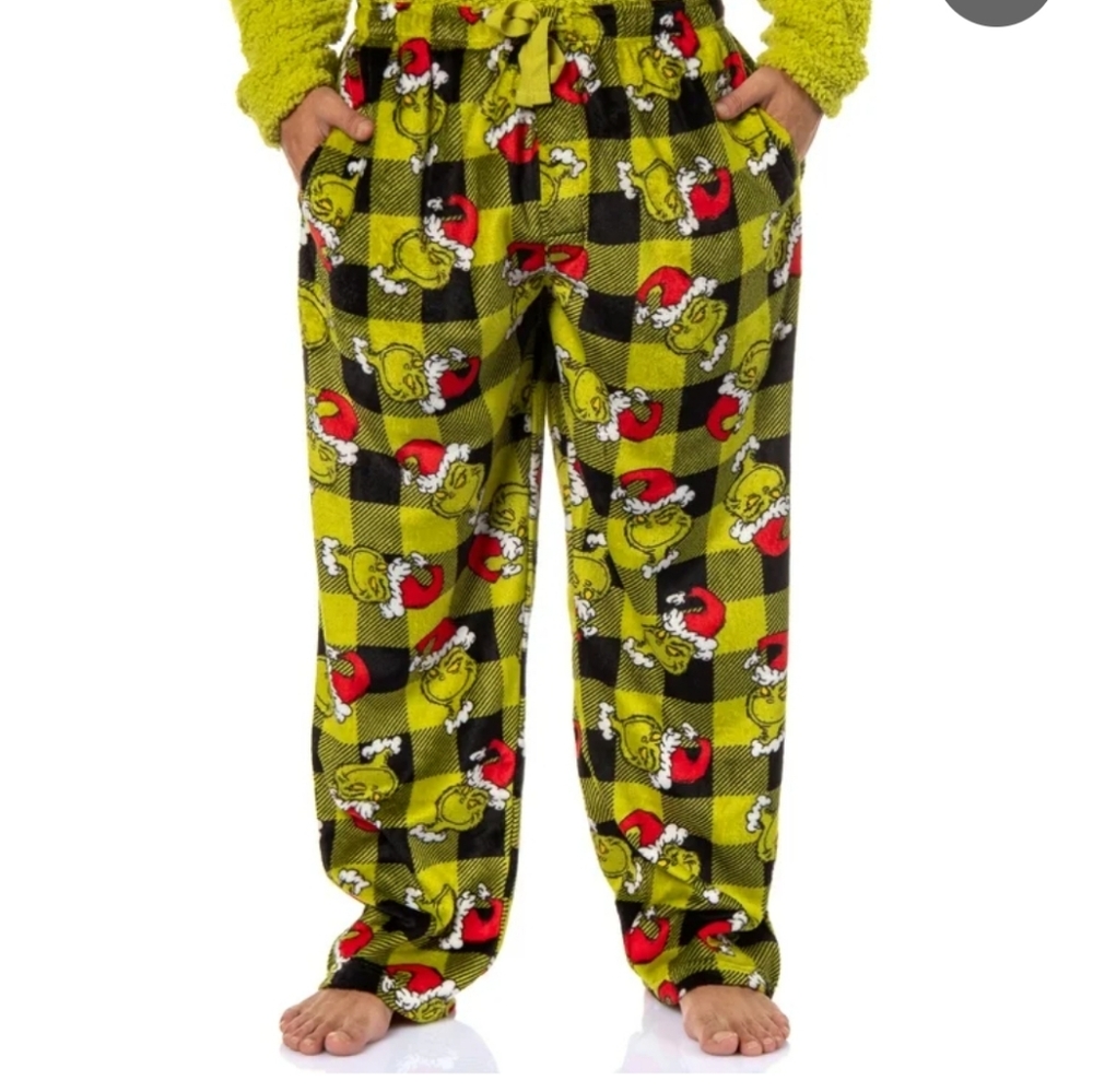 The Grinch Dr. Seuss Green & Black Pajama Pants  Size Medium
